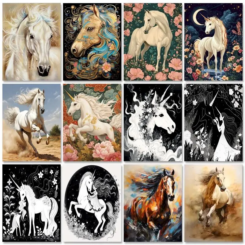 DIY White Horse Oil Painting By Numbers Set Color Drawing On Canvas Paint By Number Artworks Home Decortion Gift Kits For Adults
DIY White Horse Oil Painting By Numbers Set Color Drawing On Canvas Paint By Number Artworks Home Decortion Gift Kits For Adults
