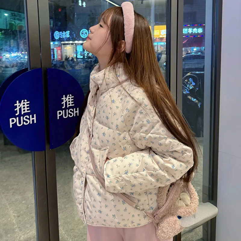 Свободное теплое пальто большого размера, пальто с хлопковой подкладкой, американская короткая хлопковая стеганая куртка с цветочным принтом, женская зимняя куртка
Свободное теплое пальто большого размера, пальто с хлопковой подкладкой, американская короткая хлопковая стеганая куртка с цветочным принтом, женская зимняя куртка