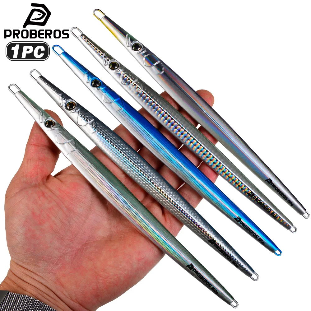 Proberos Needle Shaped Hard Bait Metal Jigging 80-150g Artificial Fast Sinking Simulation Fish Eye Bait 1pc Bass Saltwater Lures
Proberos Needle Shaped Hard Bait Metal Jigging 80-150g Artificial Fast Sinking Simulation Fish Eye Bait 1pc Bass Saltwater Lures