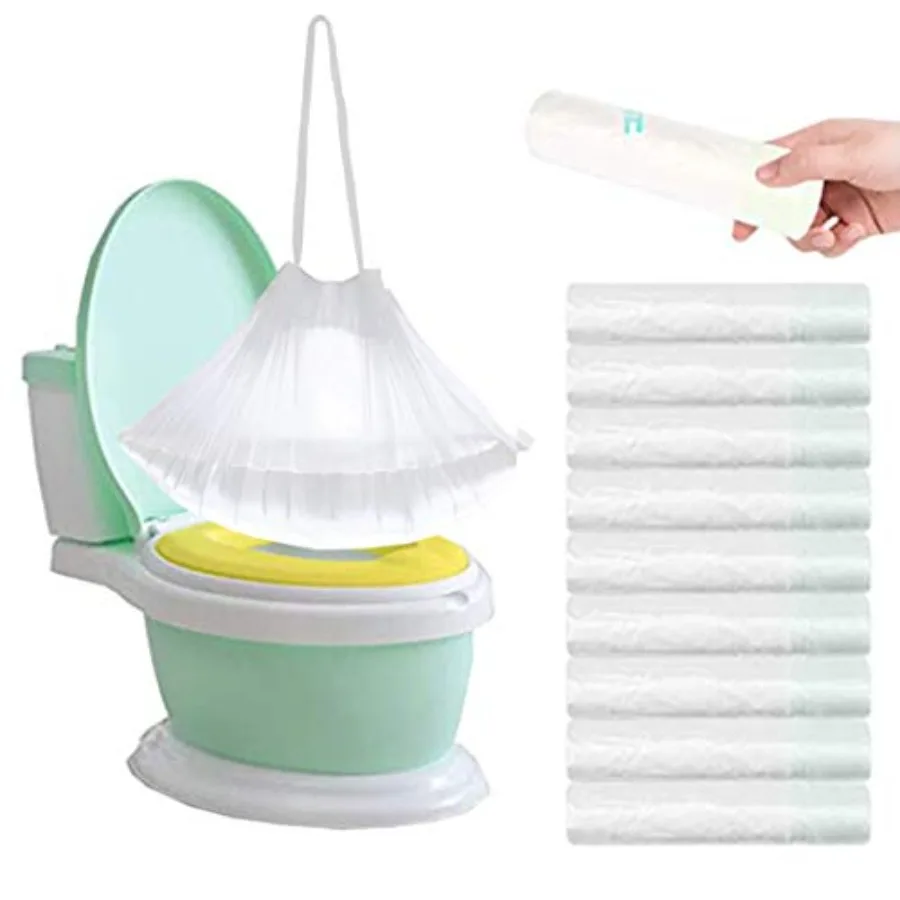 100Pack Potty Chair Liners with Drawstring, Toilet Seat Potty Bags Cleaning Bag for Toddlers, Baby Training Seat
100Pack Potty Chair Liners with Drawstring, Toilet Seat Potty Bags Cleaning Bag for Toddlers, Baby Training Seat