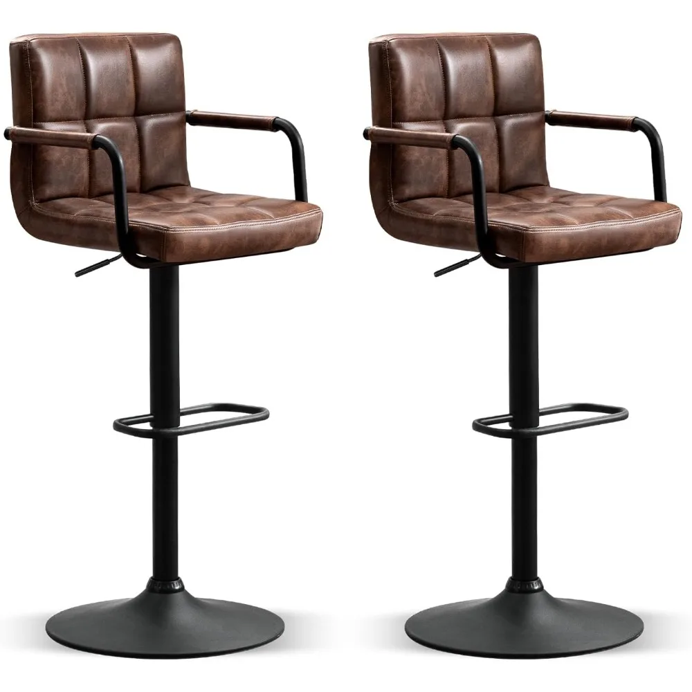 Bar Stools Set of 2 with Back, Modern Square PU Leather Kitchen Stools with Armrest, Adjustable Counter Height Barst
Bar Stools Set of 2 with Back, Modern Square PU Leather Kitchen Stools with Armrest, Adjustable Counter Height Barst