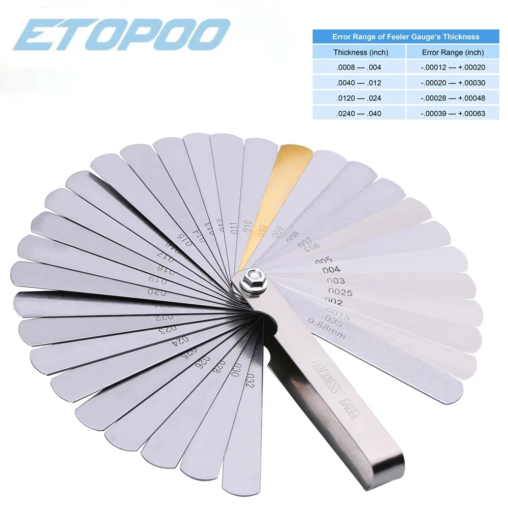 14/16/25/26/32Blades Set Tappet Metric Thickness Gage Set Valve Feeler Gauge/metric With Durable Various Specifications Gauge
14/16/25/26/32Blades Set Tappet Metric Thickness Gage Set Valve Feeler Gauge/metric With Durable Various Specifications Gauge