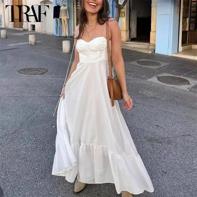 New White Slip Long Dresses for Women Pleated Maxi Dress Woman 2025 Sexy Backless Womens Dresses Semi Sheer Beach Female Dress
New White Slip Long Dresses for Women Pleated Maxi Dress Woman 2025 Sexy Backless Womens Dresses Semi Sheer Beach Female Dress