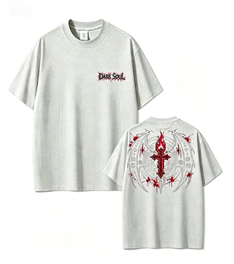 Dark Soul Gothic Cross T-Shirt Red Flame Wing Print Y2K Streetwear Unisex Oversized Tee
Dark Soul Gothic Cross T-Shirt Red Flame Wing Print Y2K Streetwear Unisex Oversized Tee