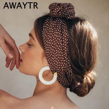 AWAYTR 소프트 랩 와이어 머리띠, 꽃 터번, 반다나, 인쇄 머리띠, 여성용 머리띠, 다용도 조절 가능한 헤어 액세서리