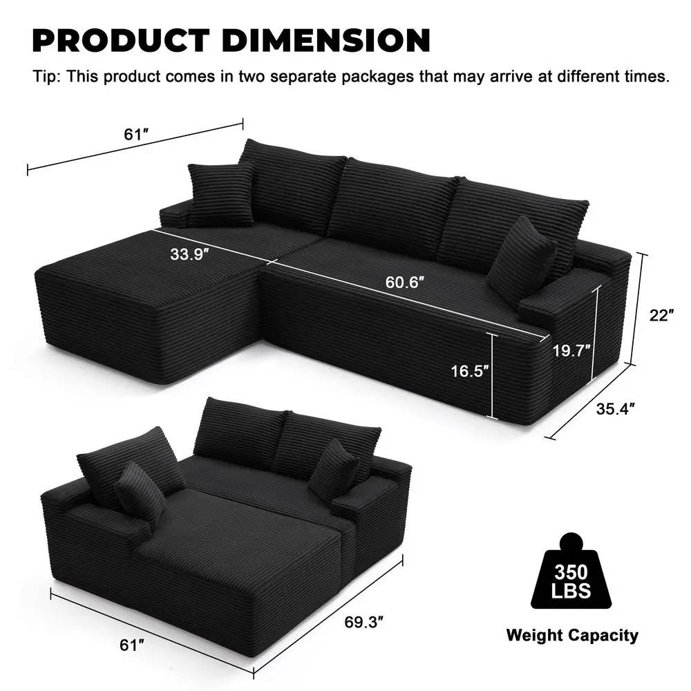 Cloud Sectional Sofa, Boneless Couch for Living Room, Modular Sectional Sofa with Deep Seat, Fluffy Comfy Couch with LShaped Ch
Cloud Sectional Sofa, Boneless Couch for Living Room, Modular Sectional Sofa with Deep Seat, Fluffy Comfy Couch with LShaped Ch