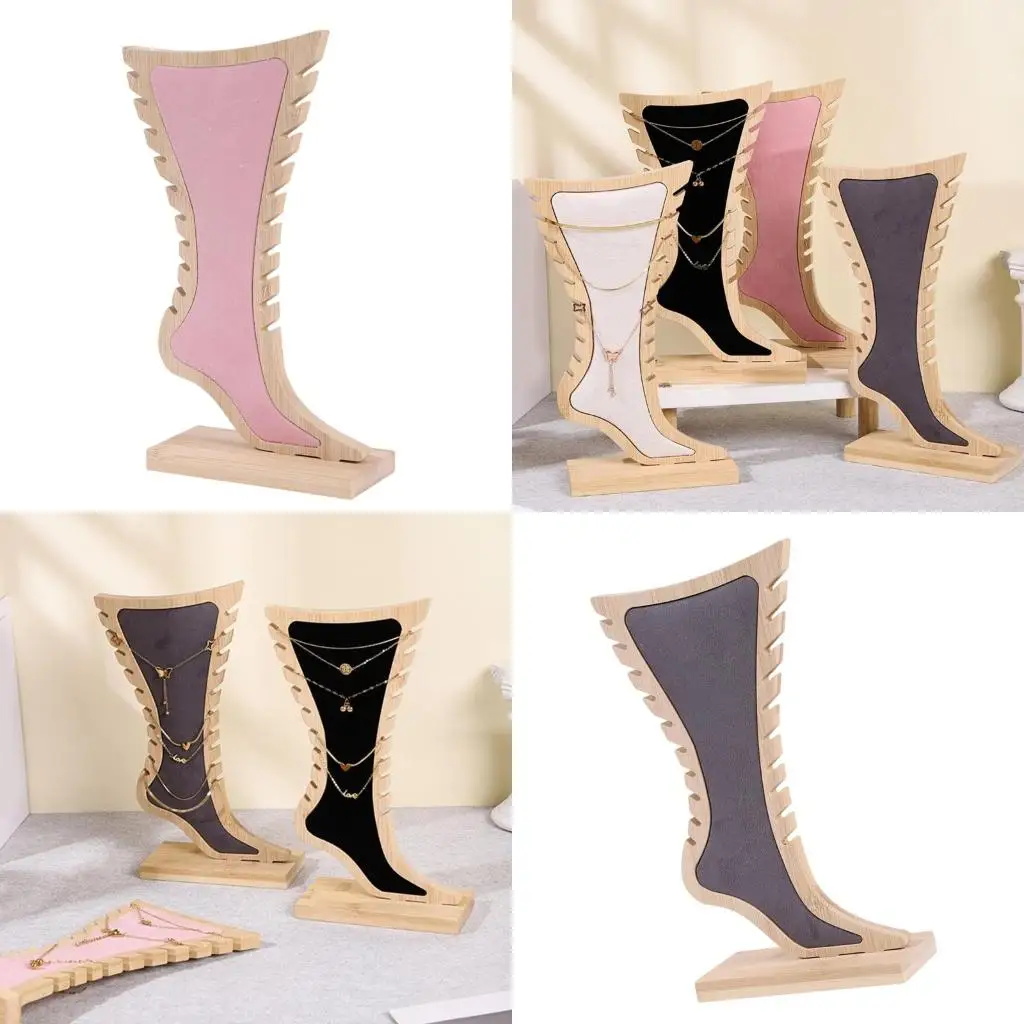 Foot Shaped Accessories Stand Bamboo Necklaces Shelf Jewelry Holder with Multiple Tiers for Bedroom or Store Display 
Foot Shaped Accessories Stand Bamboo Necklaces Shelf Jewelry Holder with Multiple Tiers for Bedroom or Store Display