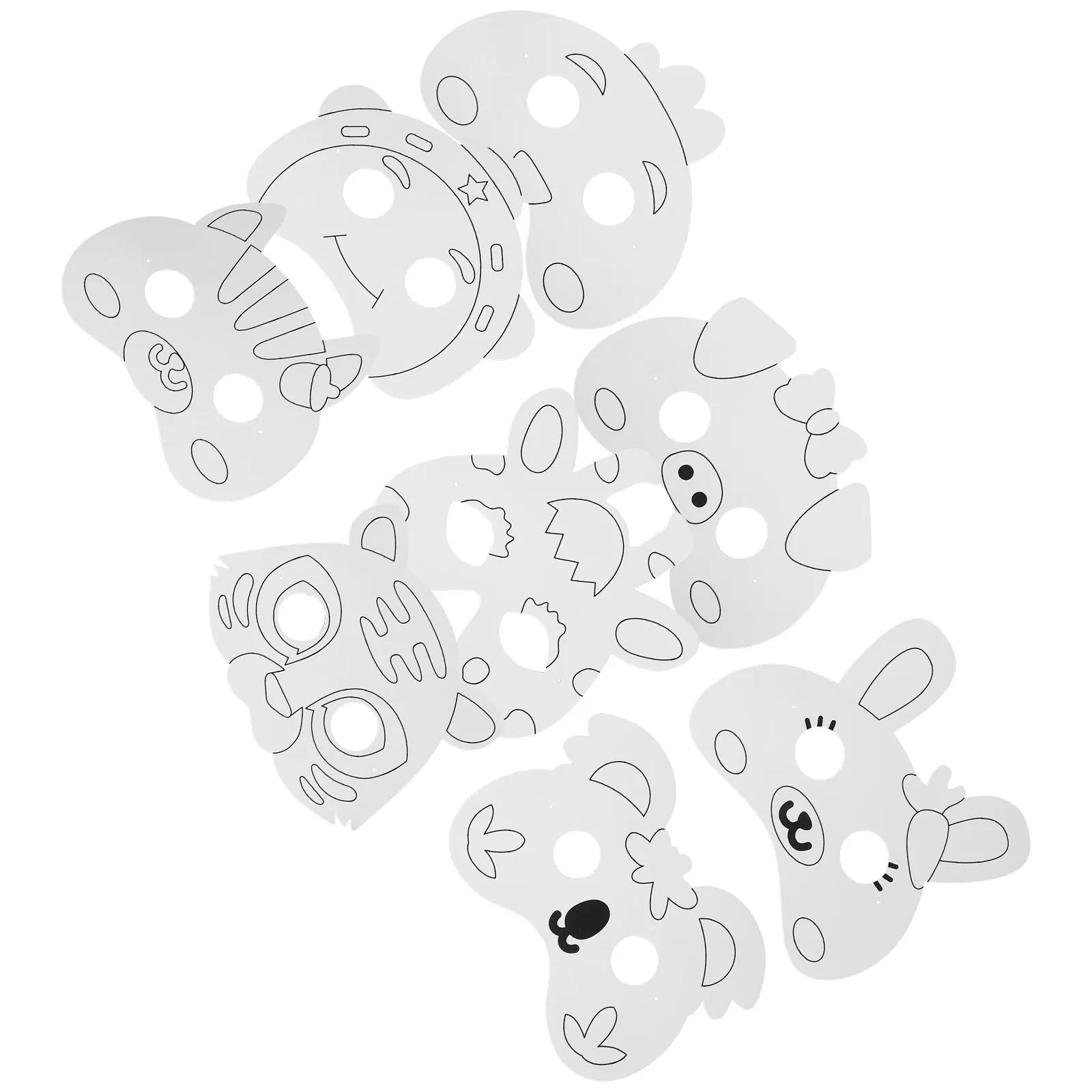 1 set DIY Masks Kids Animal Shaped Craft Unpainted Blank Paper Masquerade Face Coverings Handcraft Toys Coloring Kit
1 set DIY Masks Kids Animal Shaped Craft Unpainted Blank Paper Masquerade Face Coverings Handcraft Toys Coloring Kit