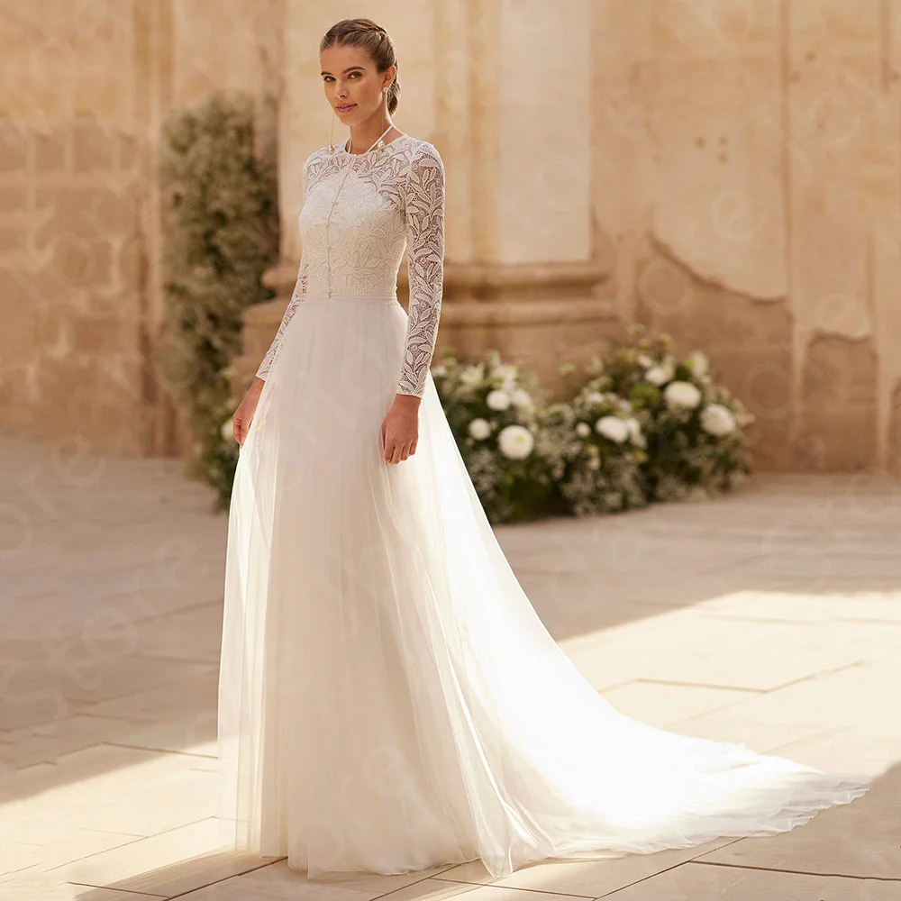 Customized Gorgeous Two Pieces Wedding Dresses 2025 Bridal Gowns Long Sleeves Bride Dresses Round Neck Wedding Gowns with Coat
Customized Gorgeous Two Pieces Wedding Dresses 2025 Bridal Gowns Long Sleeves Bride Dresses Round Neck Wedding Gowns with Coat