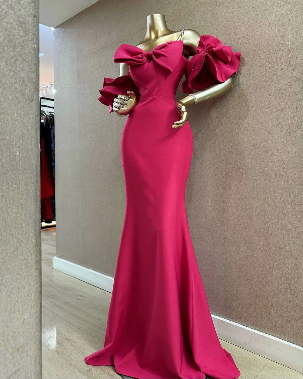 Customized Modern Style Exquisite Jersey Bow Pleat Ruched Mermaid Off-the-shoulder Long Dresses Evening Dresses Fashion Formal C
Customized Modern Style Exquisite Jersey Bow Pleat Ruched Mermaid Off-the-shoulder Long Dresses Evening Dresses Fashion Formal C