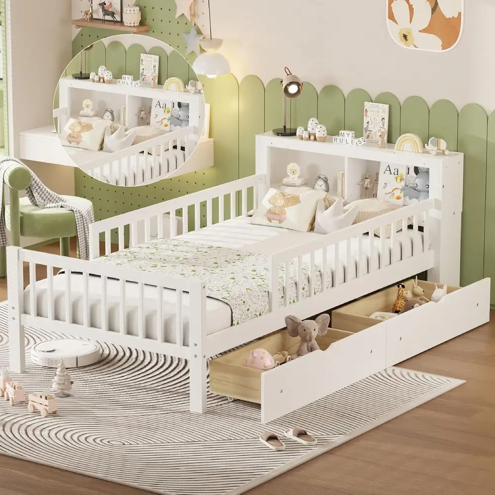 Kids Twin Size Bed e with Storage Ders and Bookcase,Wood Twin Bed es or Kids,Twin Bed e with board and ootboard or Boys Girls,No
Kids Twin Size Bed e with Storage Ders and Bookcase,Wood Twin Bed es or Kids,Twin Bed e with board and ootboard or Boys Girls,No