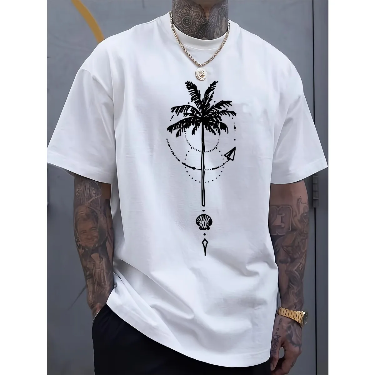Men's Summer 100 Cotton Fashion Sports Casual Loose Coconut Pattern Printed Short Sleeve T-Shirt
Men's Summer 100 Cotton Fashion Sports Casual Loose Coconut Pattern Printed Short Sleeve T-Shirt