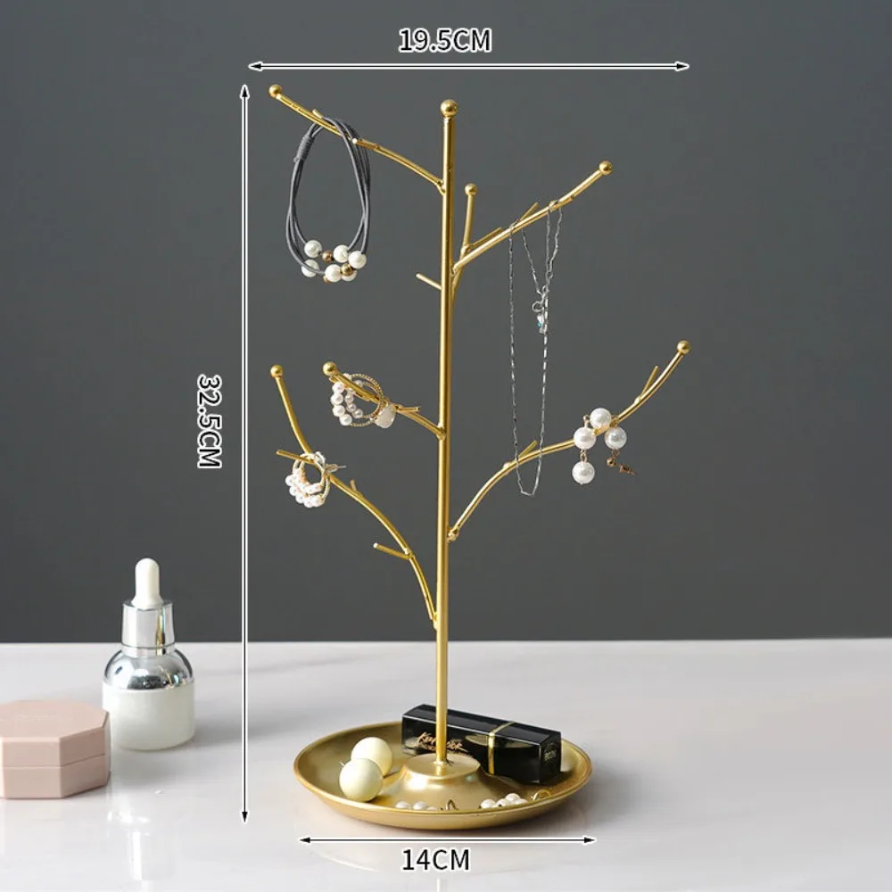 New Metal Jewelry Display Stand with Tray Decoration Necklace Earring Organizer Holder Tree Bracelet Rings Storage Rack Desktop
New Metal Jewelry Display Stand with Tray Decoration Necklace Earring Organizer Holder Tree Bracelet Rings Storage Rack Desktop