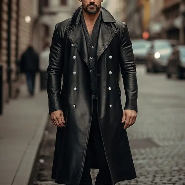 Fashionable Faux Leather Coat for Trendy Men with Loose Fit and Single-Breasted Design for 2024 Winter
Fashionable Faux Leather Coat for Trendy Men with Loose Fit and Single-Breasted Design for 2024 Winter