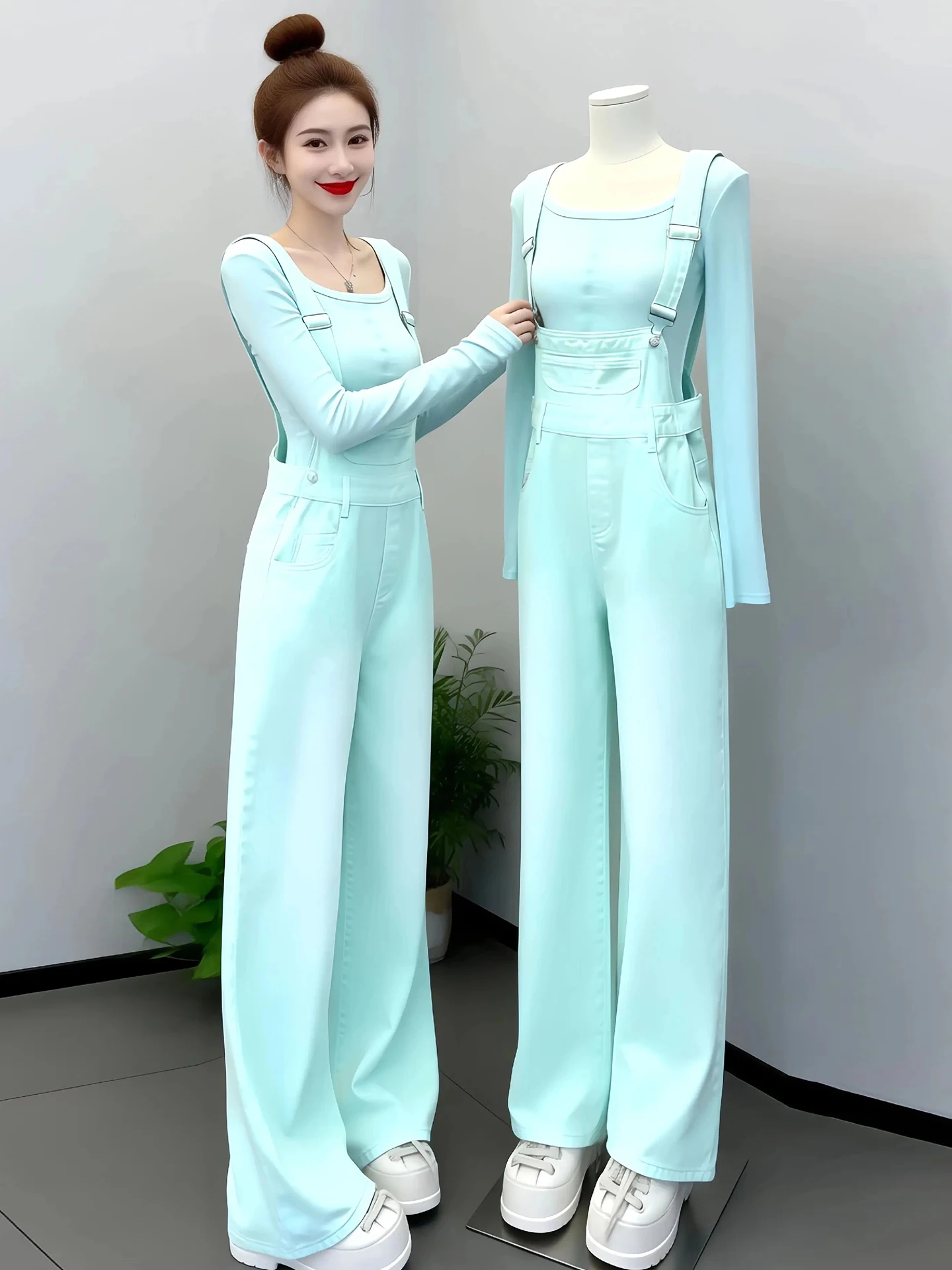 Summer 2026 New Arrival High-End T-Shirt And Overalls Two-Piece Set Long Sleeve Knot Design Casual Fashion for Women
Summer 2026 New Arrival High-End T-Shirt And Overalls Two-Piece Set Long Sleeve Knot Design Casual Fashion for Women