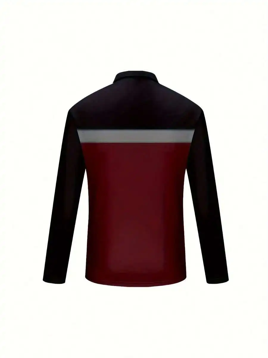 Mens Long Sleeve Zipper Collar Casual Shirt With Color Block Design
Mens Long Sleeve Zipper Collar Casual Shirt With Color Block Design