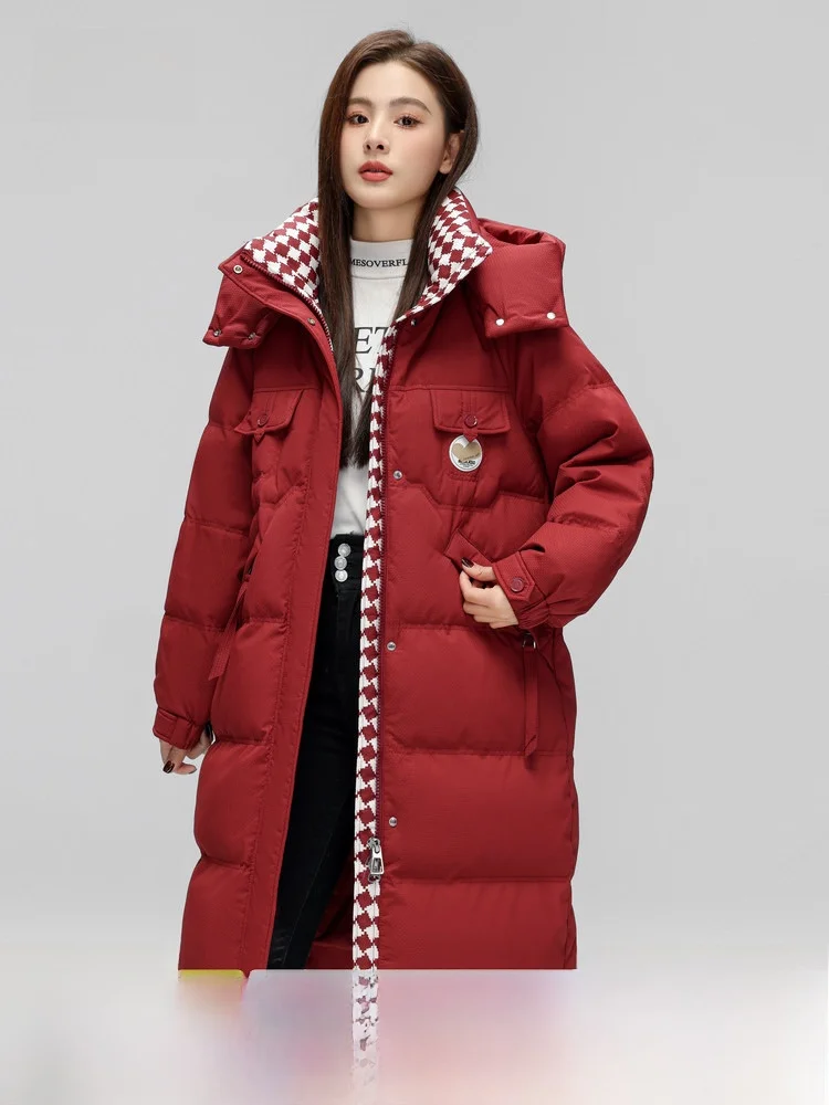 Snowy Flight 2024 Winter Women's Long Thickened down Jacket Removable Hat Checkered Pattern Fashionable Warm Duck down Coat
Snowy Flight 2024 Winter Women's Long Thickened down Jacket Removable Hat Checkered Pattern Fashionable Warm Duck down Coat