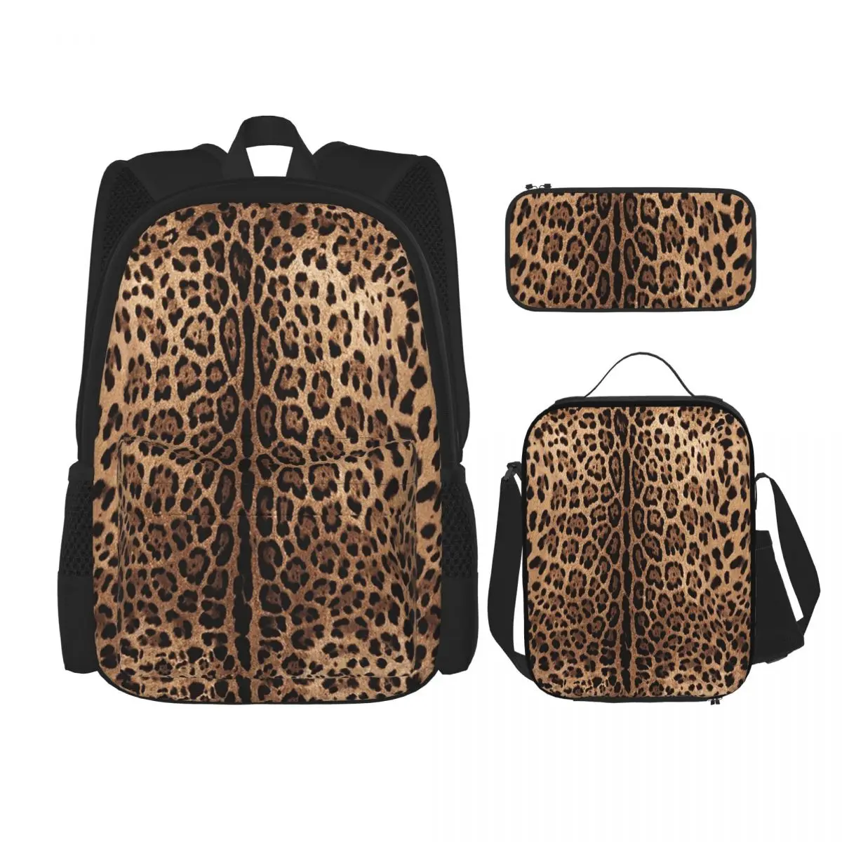 Leopard Print Skin Backpacks Boys Girls Bookbag Students School Bags Kids Rucksack Lunch Bag Pen Bag Three-Piece Set
Leopard Print Skin Backpacks Boys Girls Bookbag Students School Bags Kids Rucksack Lunch Bag Pen Bag Three-Piece Set