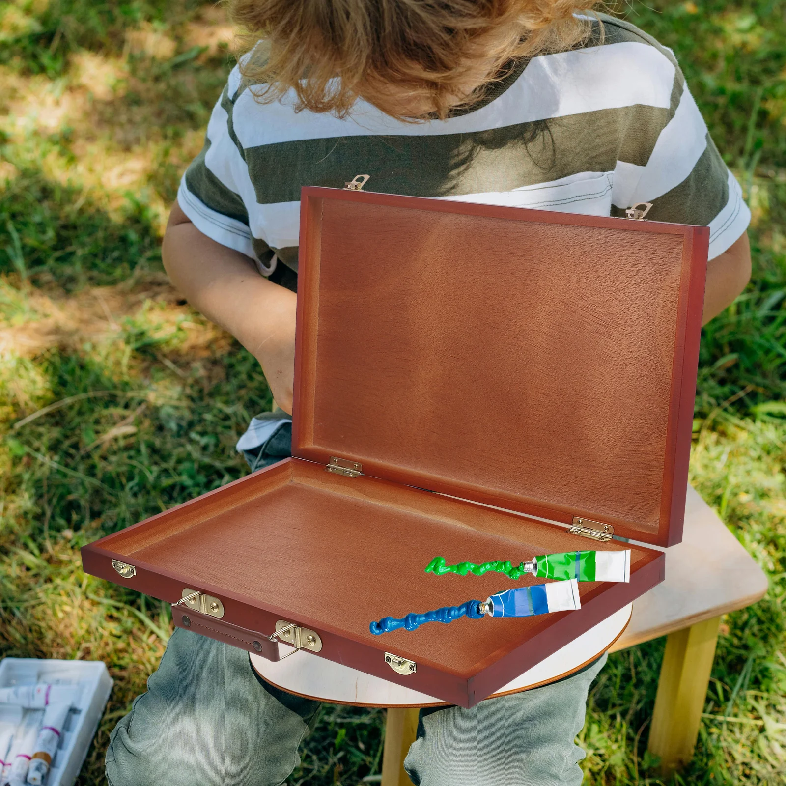 Wooden Painting Box Artist Tool Case Compact Size Pigment Storage Hand-held Pen Box Drawing Supplies Supplies
Wooden Painting Box Artist Tool Case Compact Size Pigment Storage Hand-held Pen Box Drawing Supplies Supplies