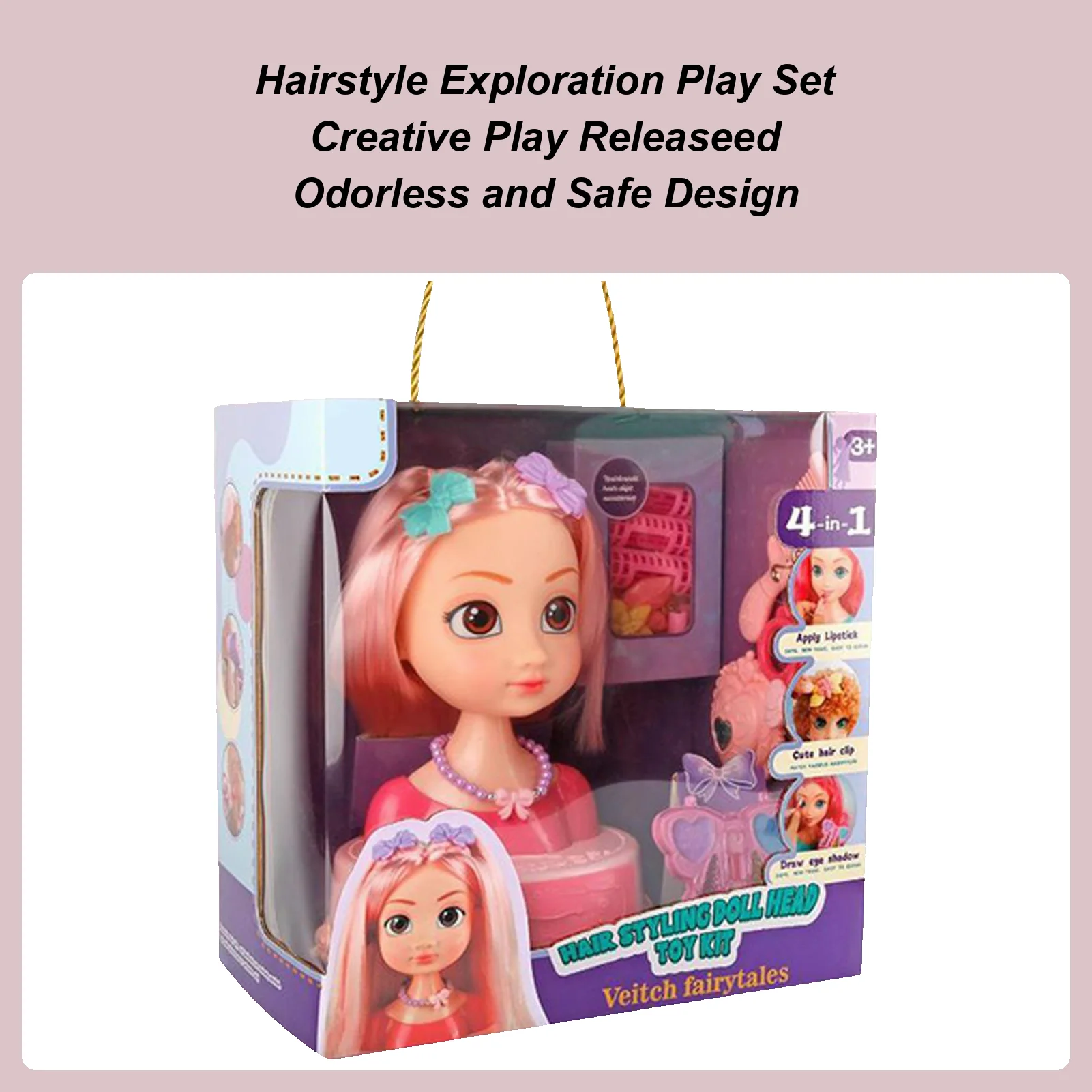 Pretend Play Doll Hair Stylist Toy Hair Styling Doll Head Makeup Kit Hairstyling Dress Up Toy Kit With Ear Studs Curling Irons
Pretend Play Doll Hair Stylist Toy Hair Styling Doll Head Makeup Kit Hairstyling Dress Up Toy Kit With Ear Studs Curling Irons
