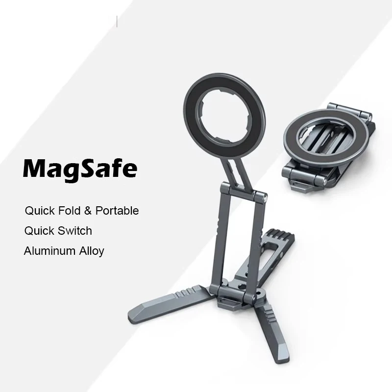 Magnetic Phone Stand for MagSafe Holder Desk Aluminum Quick Fold &Portable Cell Phone Stand for iPhone
Magnetic Phone Stand for MagSafe Holder Desk Aluminum Quick Fold &Portable Cell Phone Stand for iPhone