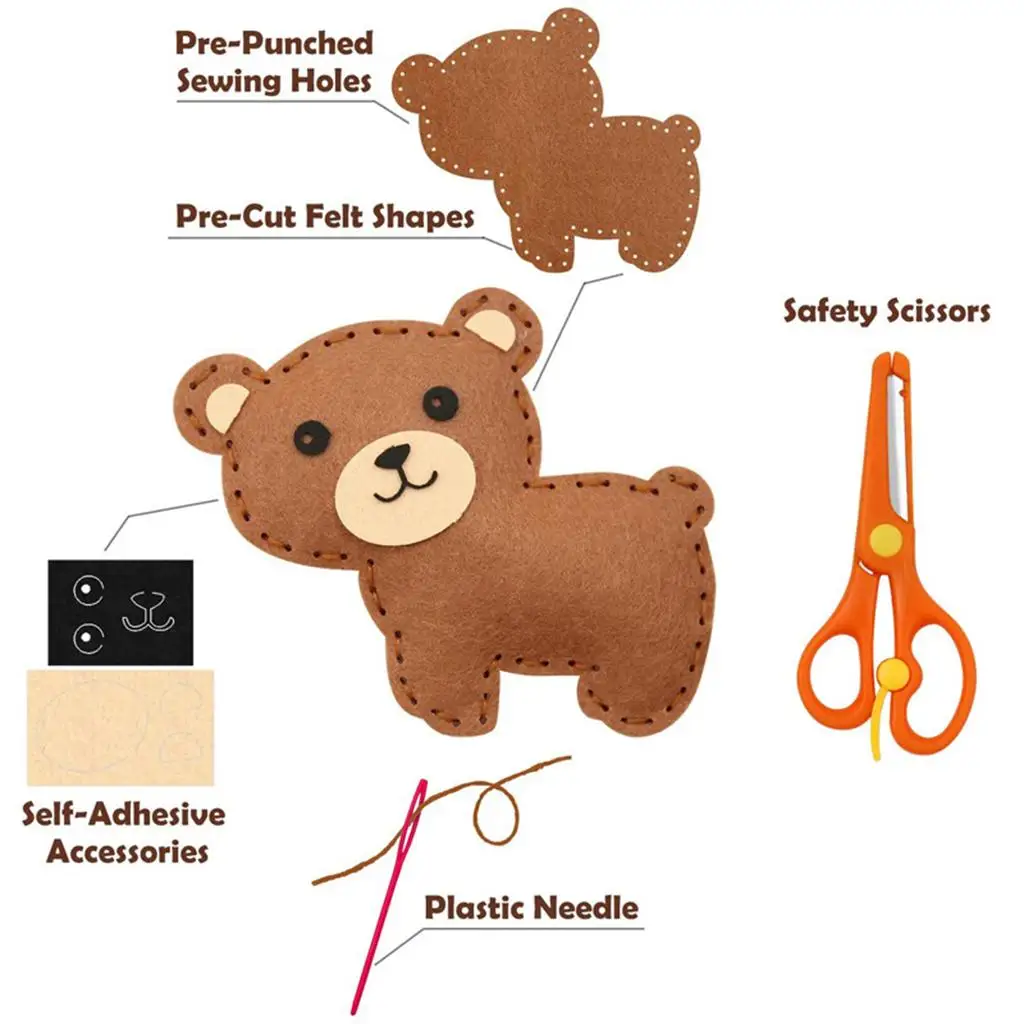 Sewing Kit, Beginners Craft Kit DIY, Sewing Felt Plush Animals - Education
Sewing Kit, Beginners Craft Kit DIY, Sewing Felt Plush Animals - Education
