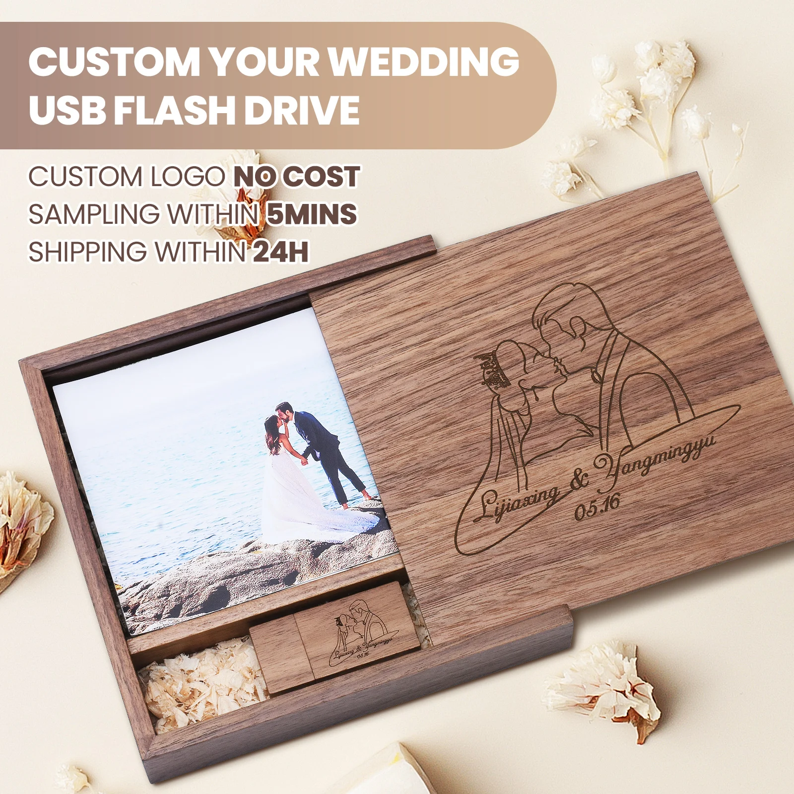 POWERONE Wooden Photo Album Box USB Flash Drives 128GB Free Custom Logo Memory Stick 64GB Creative Wedding Gift Pen Drive 32GB
POWERONE Wooden Photo Album Box USB Flash Drives 128GB Free Custom Logo Memory Stick 64GB Creative Wedding Gift Pen Drive 32GB