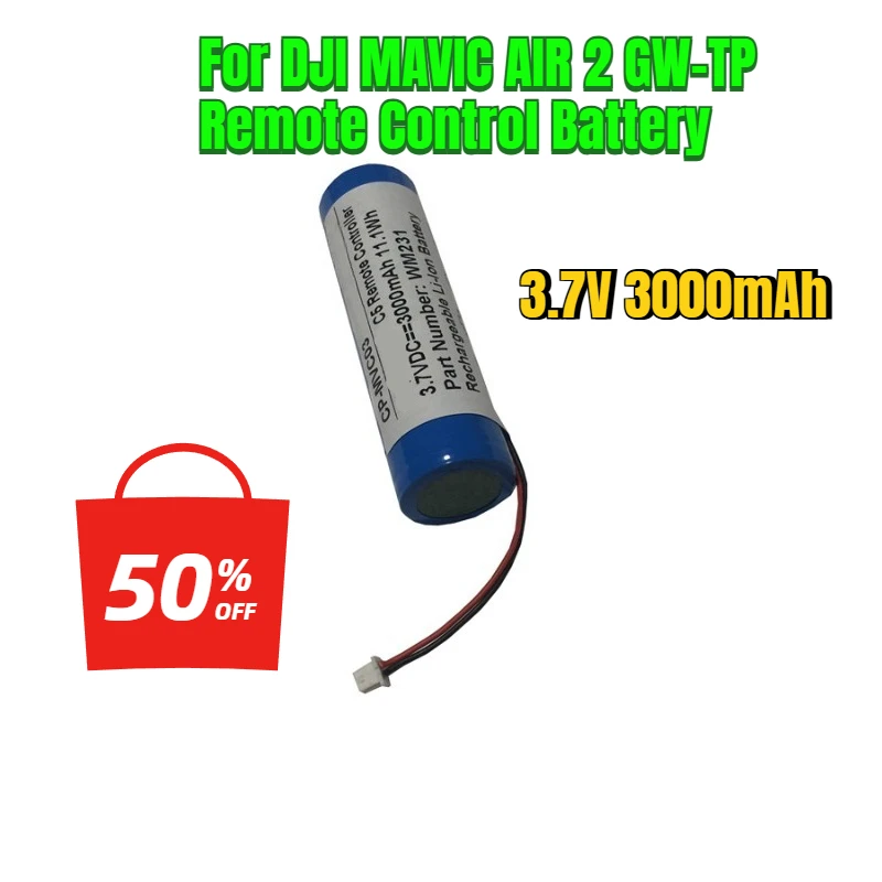 3.7V 3000mAh for DJI MAVIC AIR 2 GW-TP Remote Control Battery 
3.7V 3000mAh for DJI MAVIC AIR 2 GW-TP Remote Control Battery
