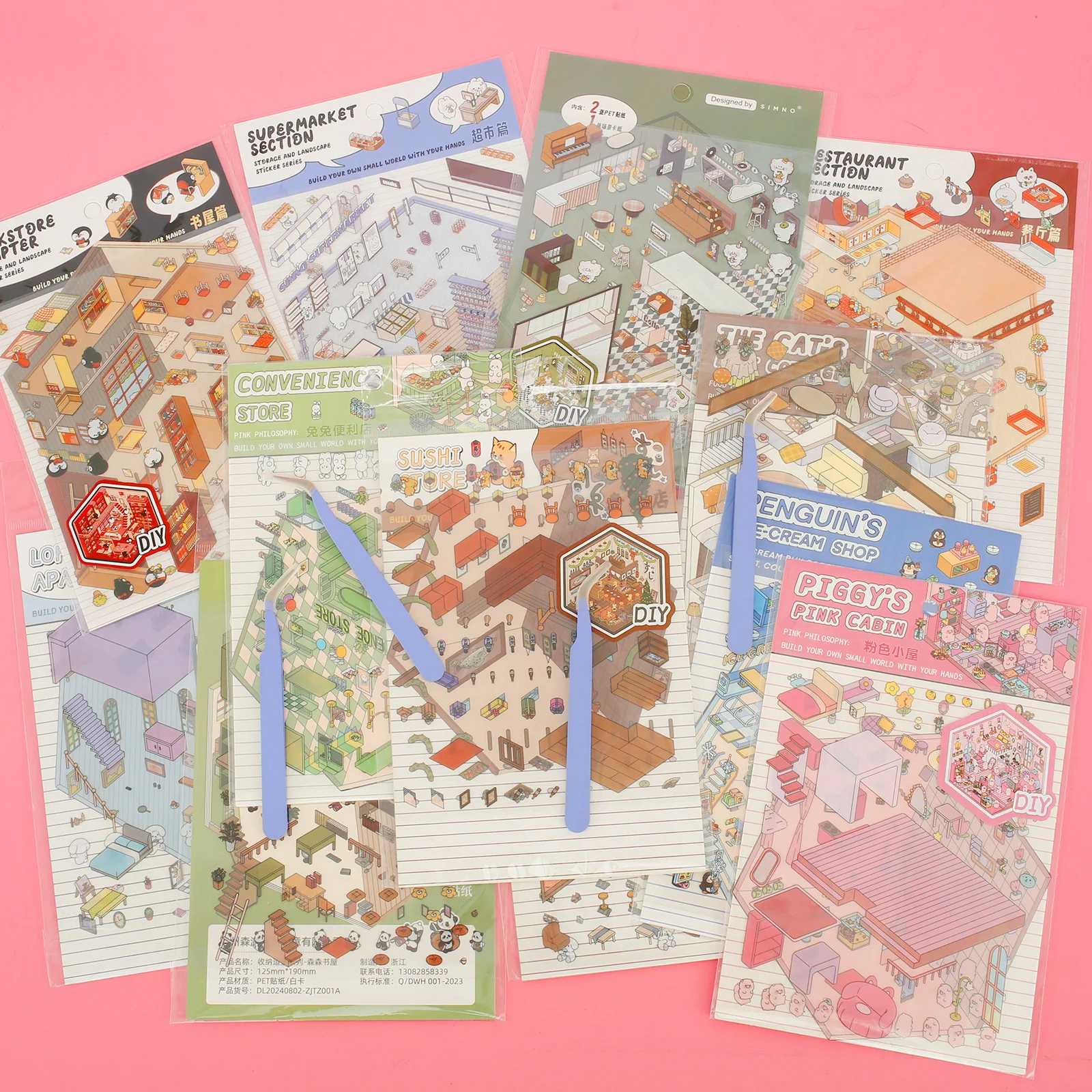 DIY 3D House Stickers 2 Set Fun DIY Stickers Scene Make Your Own Warm Home Cute Cartoon Animal Decals for Adult Relief Stress
DIY 3D House Stickers 2 Set Fun DIY Stickers Scene Make Your Own Warm Home Cute Cartoon Animal Decals for Adult Relief Stress