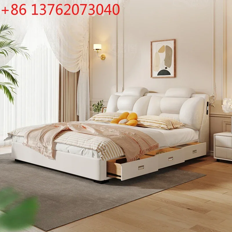 Nordic King Size Double Bed Mattress Storage White Comferter Bed Loft Modern Cama Matrimonial Bedroom Furniture Luxury
Nordic King Size Double Bed Mattress Storage White Comferter Bed Loft Modern Cama Matrimonial Bedroom Furniture Luxury