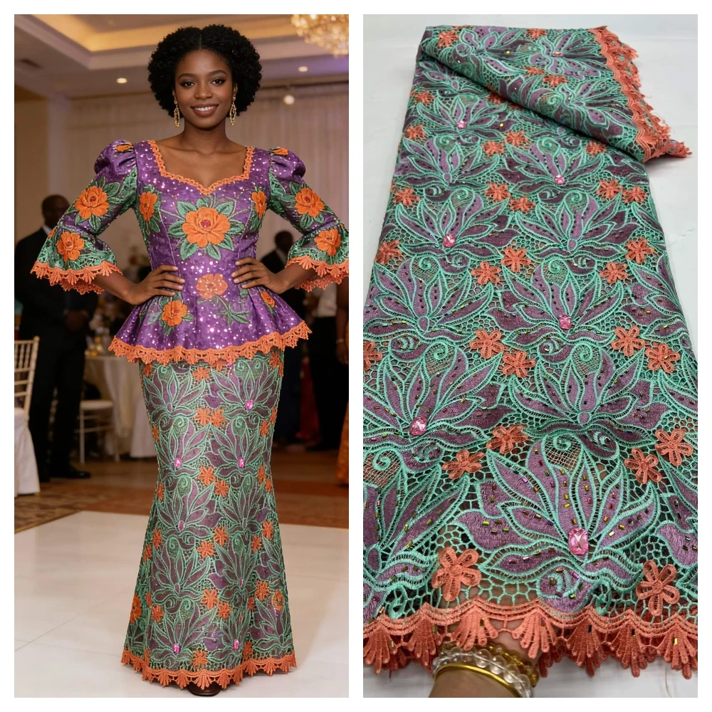 Wholesale African Stone Water Soluble Lace Fabrics Nigerian Guipure Cord Lace Fabric For Women Dress Wedding High Quality 5Yards
Wholesale African Stone Water Soluble Lace Fabrics Nigerian Guipure Cord Lace Fabric For Women Dress Wedding High Quality 5Yards