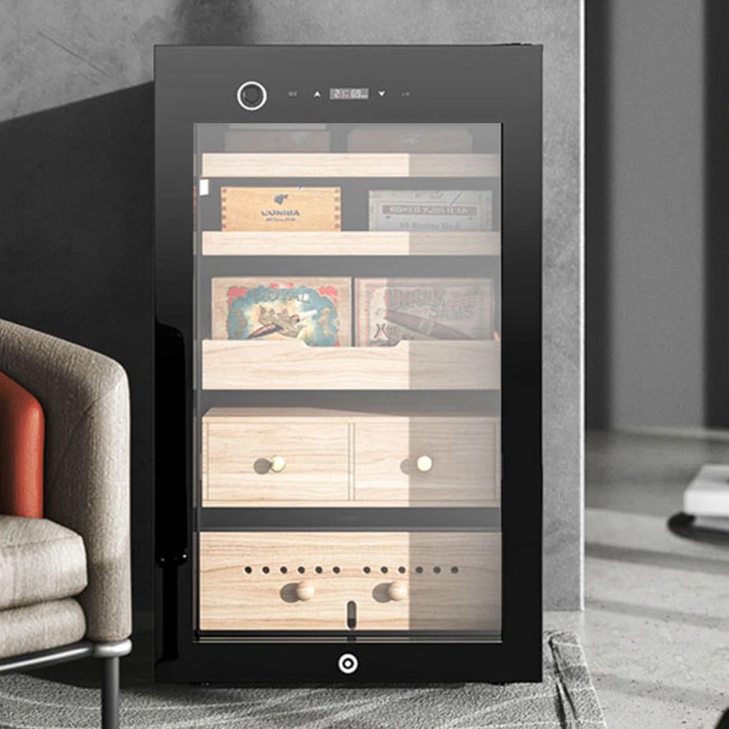 Black Spanish Cedar Humidor Cigar Electric Intelligent WiFi Single Door Glass Humidor Cigar Cabinet
Black Spanish Cedar Humidor Cigar Electric Intelligent WiFi Single Door Glass Humidor Cigar Cabinet