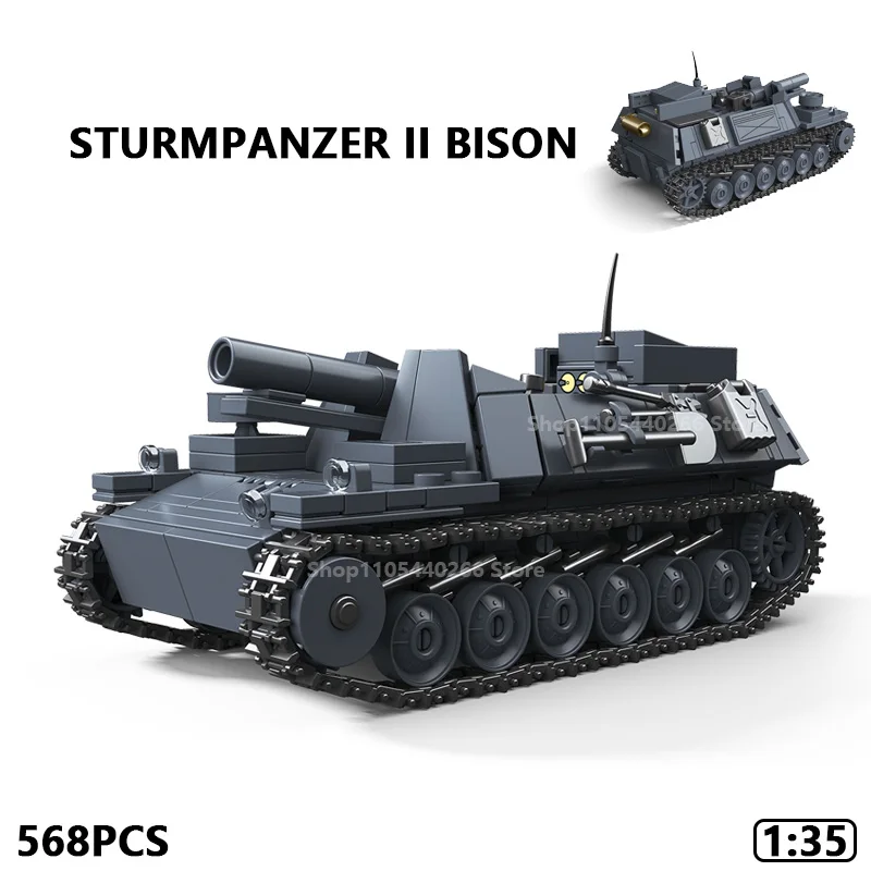 Military World War II Sturmpanzer Bison TYP 166 Amphibious Building Blocks Toy Car Bricks Educational Gift for Kids Model
Military World War II Sturmpanzer Bison TYP 166 Amphibious Building Blocks Toy Car Bricks Educational Gift for Kids Model