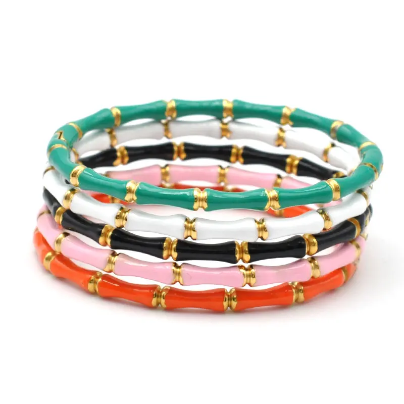 FYSARA Bamboo Shape Desgin Colored Drop Glue Bracelet Retro Style Chain Stainless Steel Bangle For Women Lover Jewelry Chic Gift
FYSARA Bamboo Shape Desgin Colored Drop Glue Bracelet Retro Style Chain Stainless Steel Bangle For Women Lover Jewelry Chic Gift