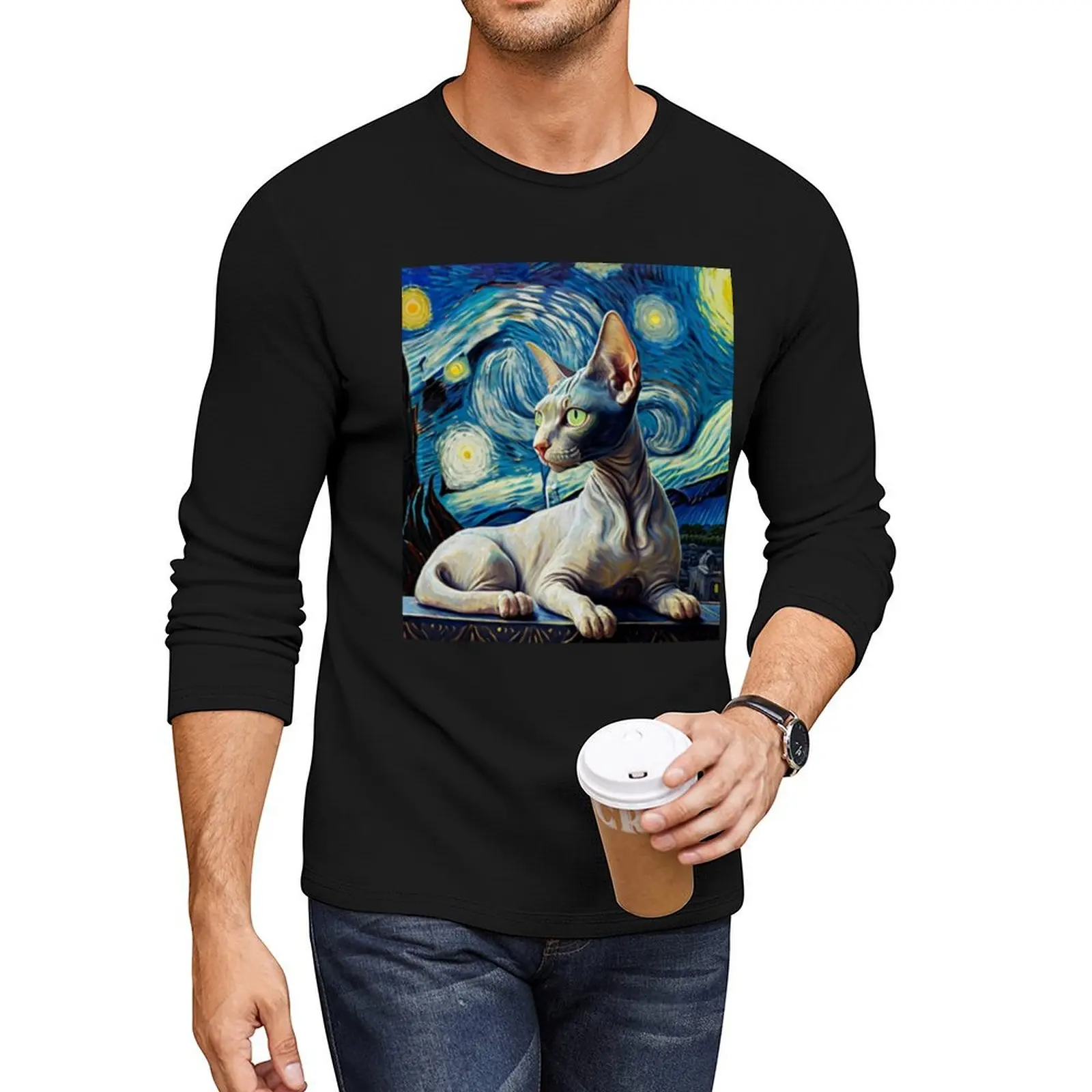 Starry Night Cat mischievous Long T-Shirt oversized t shirt vintage clothes Anime t-shirt men graphic t shirts
Starry Night Cat mischievous Long T-Shirt oversized t shirt vintage clothes Anime t-shirt men graphic t shirts