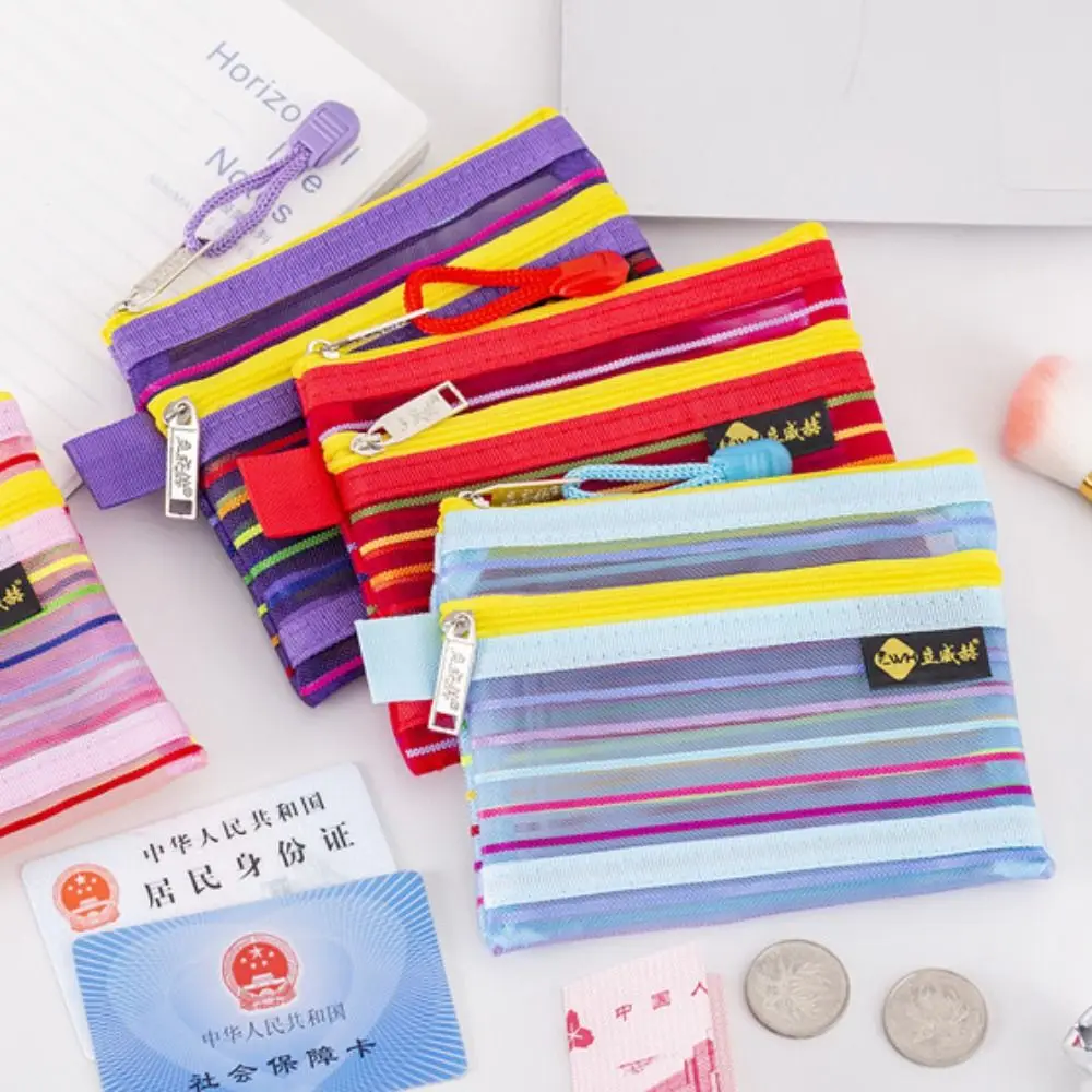 Rainbow Clear Mesh Coin Purse Patchwork Stripe Mini Transparent Storage Bag Data Cable Storage Bag Double Layer
Rainbow Clear Mesh Coin Purse Patchwork Stripe Mini Transparent Storage Bag Data Cable Storage Bag Double Layer