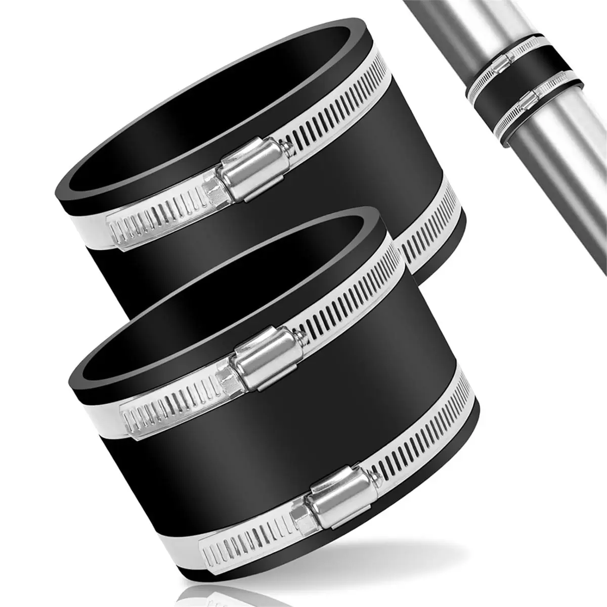2PCS Flexible Rubber Connector Coupling, 4"Rubber Connectors Flexible Repair Coupling with Hose Clip Pond Pipe Connector
2PCS Flexible Rubber Connector Coupling, 4"Rubber Connectors Flexible Repair Coupling with Hose Clip Pond Pipe Connector