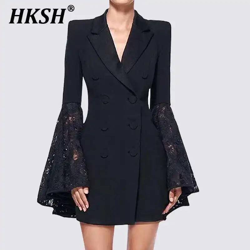 HKSH 2025: весна-осень, новый женский темный модный блейзер Y2K, шикарное элегантное уличное пальто с кружевными рукавами, тонкий топ HK4408
HKSH 2025: весна-осень, новый женский темный модный блейзер Y2K, шикарное элегантное уличное пальто с кружевными рукавами, тонкий топ HK4408