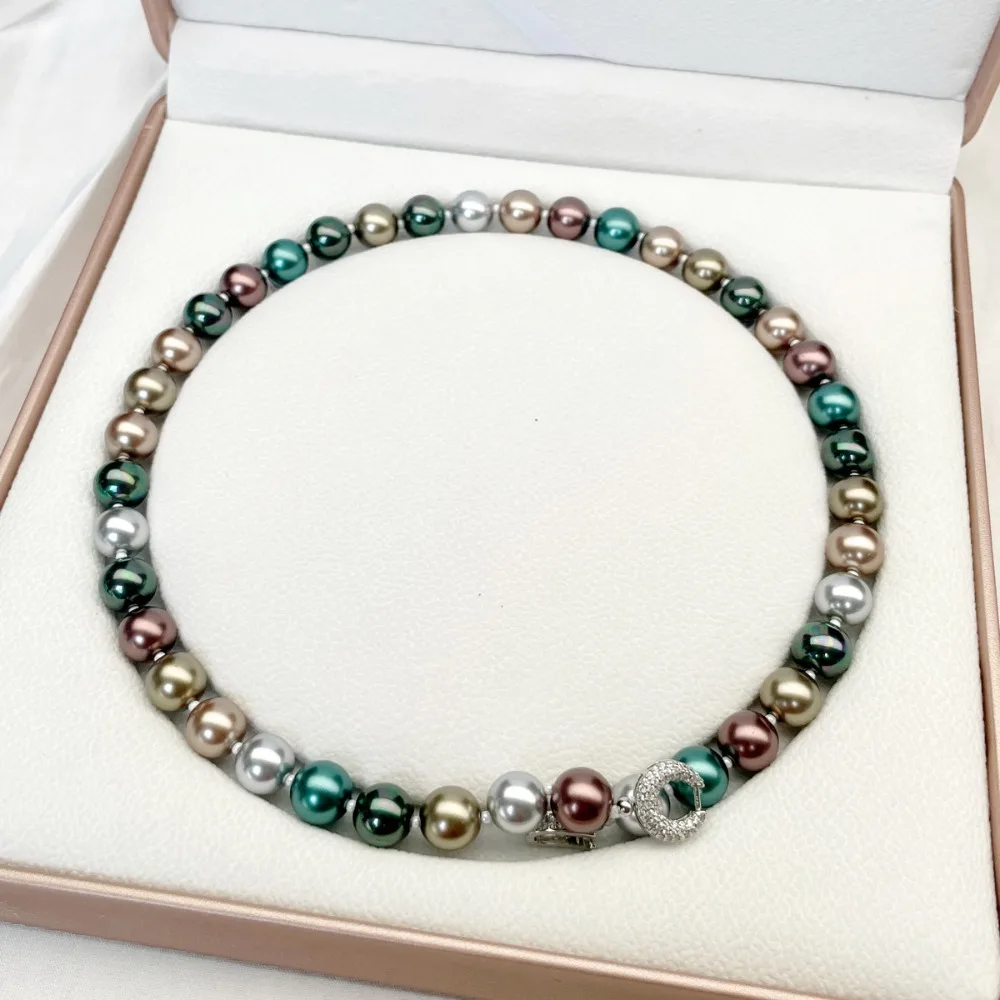 Light Luxury Metallic Sheen Tahitian Black Pearl Necklace 10 MM High-gloss Pearl Neckchain Mixed-Color Collarbone Chain Dress
Light Luxury Metallic Sheen Tahitian Black Pearl Necklace 10 MM High-gloss Pearl Neckchain Mixed-Color Collarbone Chain Dress