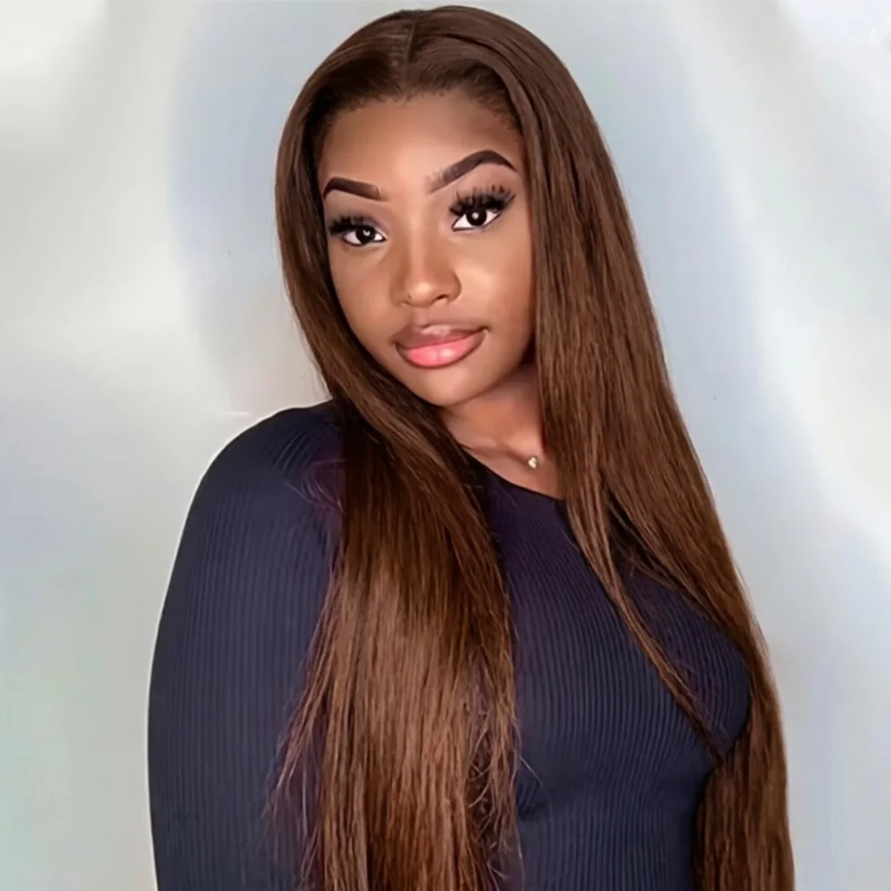 46 Inch 13x4 Chocolate Brown Lace Front Wig Human Hair for Women 13x6 HD Transparent Bone Straight Lace Frontal Wigs 220 Density
46 Inch 13x4 Chocolate Brown Lace Front Wig Human Hair for Women 13x6 HD Transparent Bone Straight Lace Frontal Wigs 220 Density