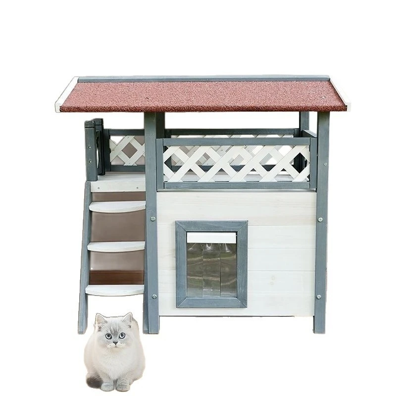 Cat villa indoor and outdoor, solid wood double-layer cat nest cat house, rain protection, sun protection
Cat villa indoor and outdoor, solid wood double-layer cat nest cat house, rain protection, sun protection