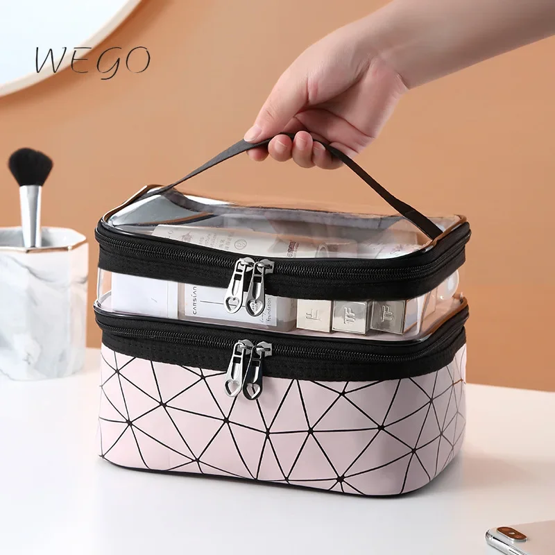 PVC Cosmetic Bags Handbag Portable Travel Large Capacity Waterproof Wash Lipstick Storage Bag Makeup Pouch
PVC Cosmetic Bags Handbag Portable Travel Large Capacity Waterproof Wash Lipstick Storage Bag Makeup Pouch