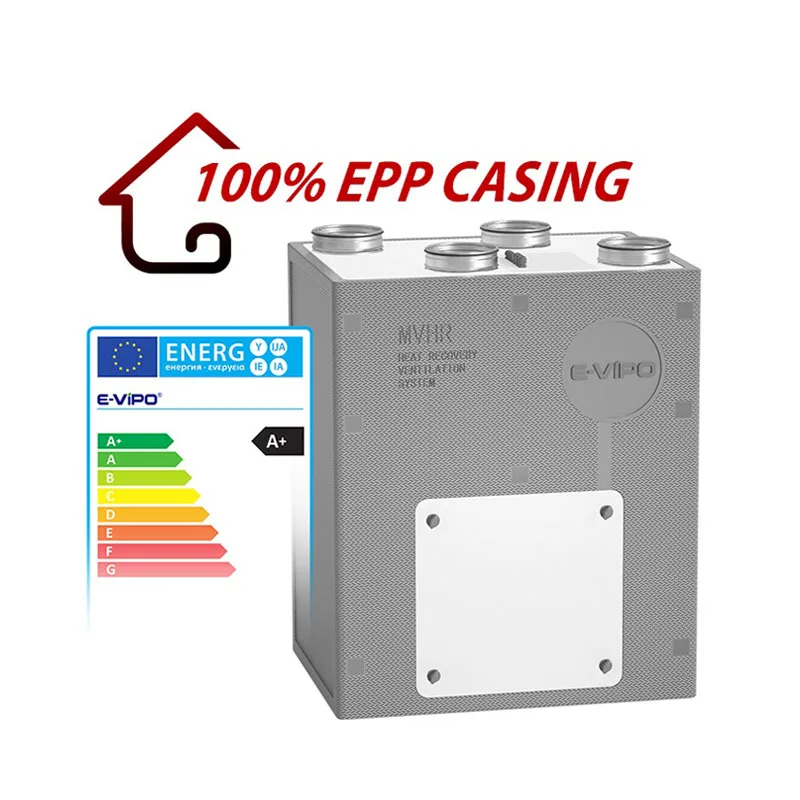 E-VIPO High Efficiency 600m3/h Full EPP Residential Heat Recovery Ventilation System Air Recuperator Ventilation Wall
E-VIPO High Efficiency 600m3/h Full EPP Residential Heat Recovery Ventilation System Air Recuperator Ventilation Wall