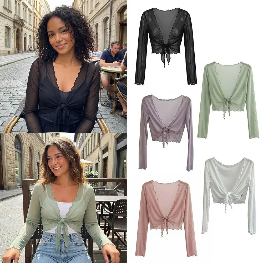 Harajuku Fashion Thin Sun-proof Jackets Ruffled Edge Pure Colo Lace Cardigan Mesh Summer Cardigan Dance Practice
Harajuku Fashion Thin Sun-proof Jackets Ruffled Edge Pure Colo Lace Cardigan Mesh Summer Cardigan Dance Practice