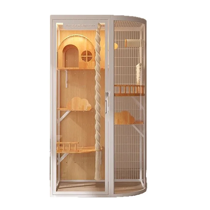 Villa cat cage super large luxury solid wood indoor panoramic pet glass display case
Villa cat cage super large luxury solid wood indoor panoramic pet glass display case