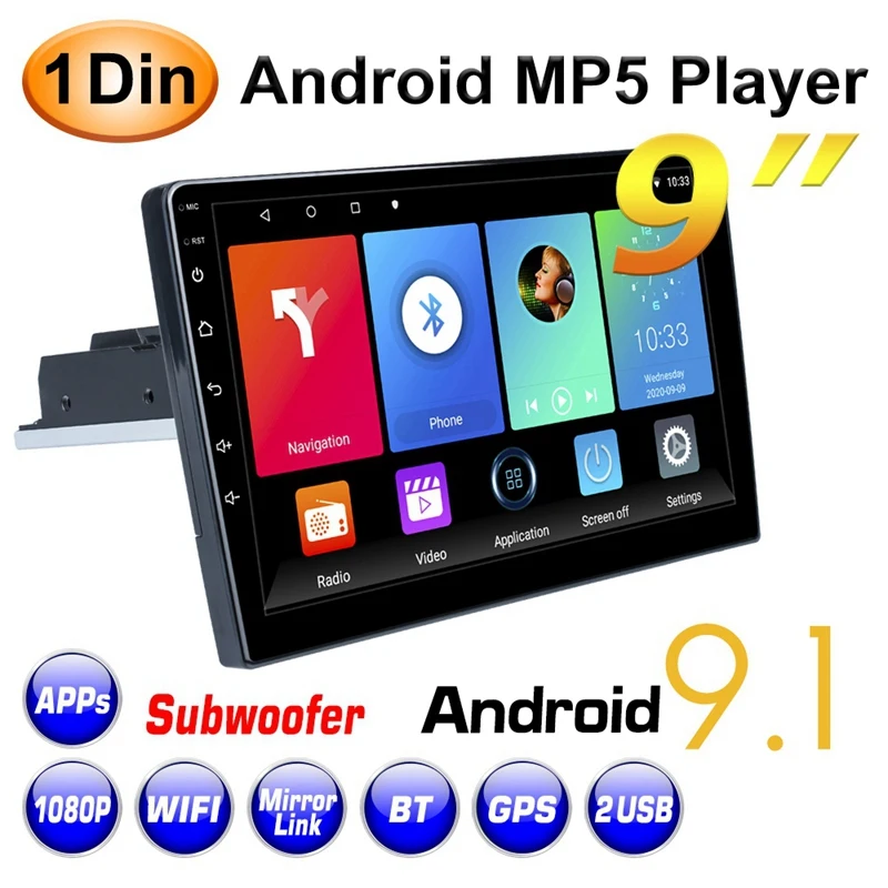9 Inch Quad Core Android 9.1 Car Stereo Radio 1DIN Adjustable GPS Navigation WIFI MP5 Player FM Bluetooth Phone Link
9 Inch Quad Core Android 9.1 Car Stereo Radio 1DIN Adjustable GPS Navigation WIFI MP5 Player FM Bluetooth Phone Link