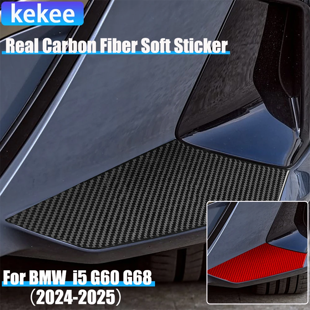 Real Carbon Fiber Car Accessories Front Bumper Side Decorative Cover Soft Sticker For BMW 5 Series i5 G60/G68 BEV 2024 2025 
Real Carbon Fiber Car Accessories Front Bumper Side Decorative Cover Soft Sticker For BMW 5 Series i5 G60/G68 BEV 2024 2025
