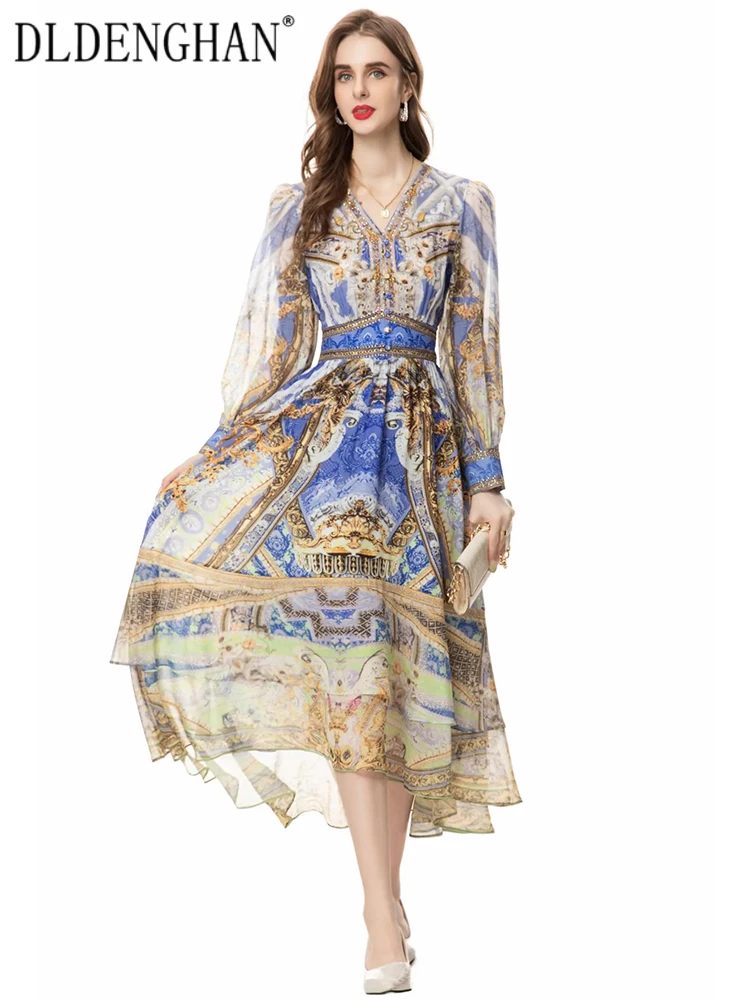 DLDENGHAN Summer Long Dress Women's V-Neck Lantern Sleeve Crystal Indie Folk Print Dresses Fashion Designer New
DLDENGHAN Summer Long Dress Women's V-Neck Lantern Sleeve Crystal Indie Folk Print Dresses Fashion Designer New