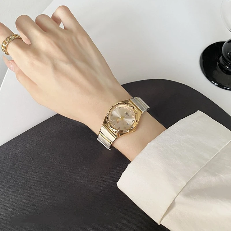 Роскошные брендовые женские часы, модные двухцветные кварцевые наручные часы с бриллиантами для женщин, элегантные женские часы, подарок, reloj mujer
Роскошные брендовые женские часы, модные двухцветные кварцевые наручные часы с бриллиантами для женщин, элегантные женские часы, подарок, reloj mujer