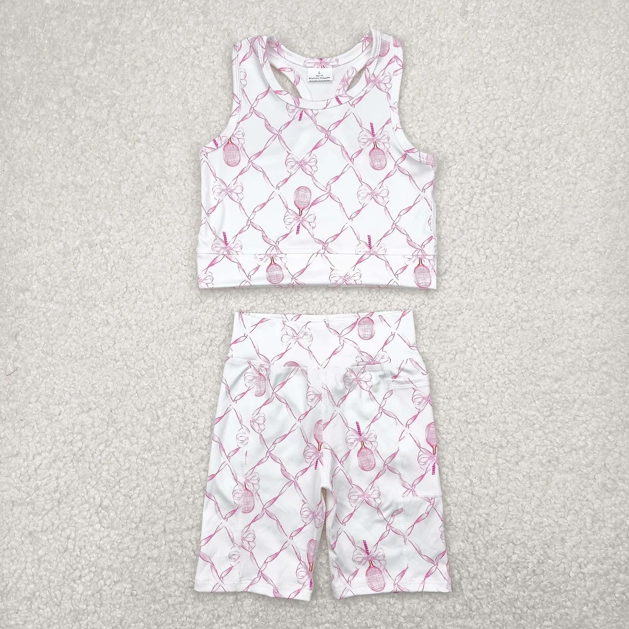 Wholesale Baby Girl Clothing Toddler Active Wear Sleeveless Shirt Two-piece Clothes Set Kids Pink Bows Ball Shorts
Wholesale Baby Girl Clothing Toddler Active Wear Sleeveless Shirt Two-piece Clothes Set Kids Pink Bows Ball Shorts